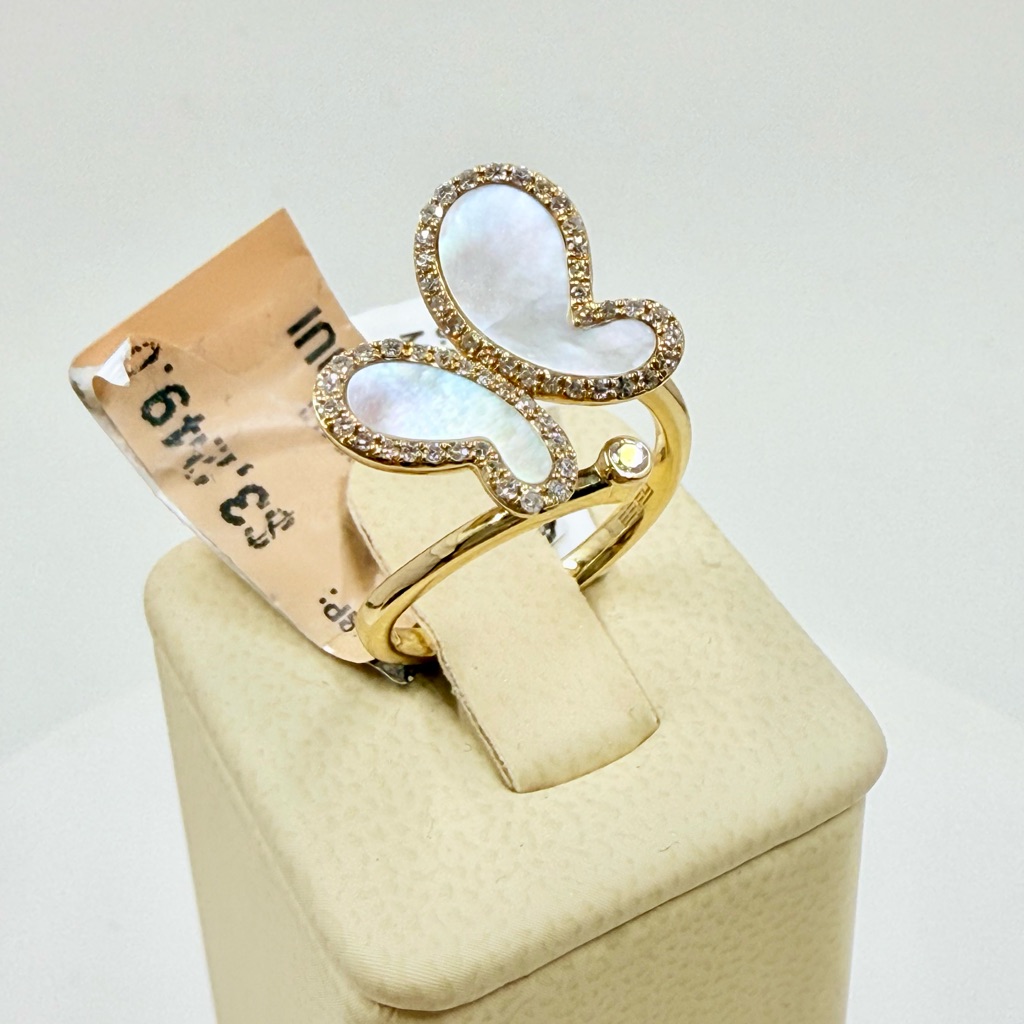 Effy Mother Of Pearl Butterfly Ring With Diamond Accents Effy Mother Of Pearl Butterfly Ring With Diamond Accents